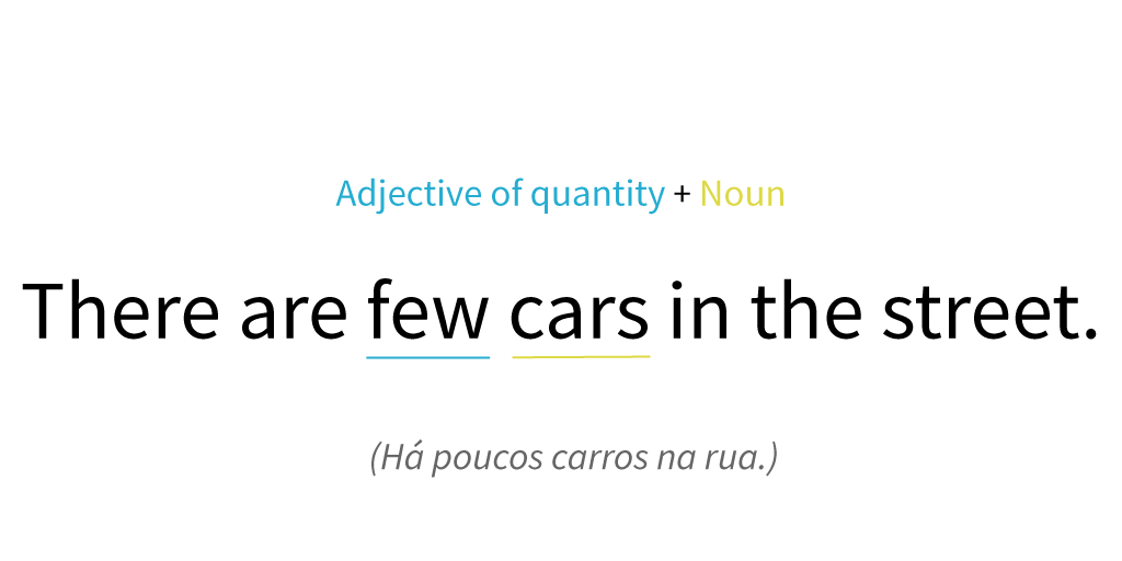 Exemplo de uma frase com adjetivo quantitativo.