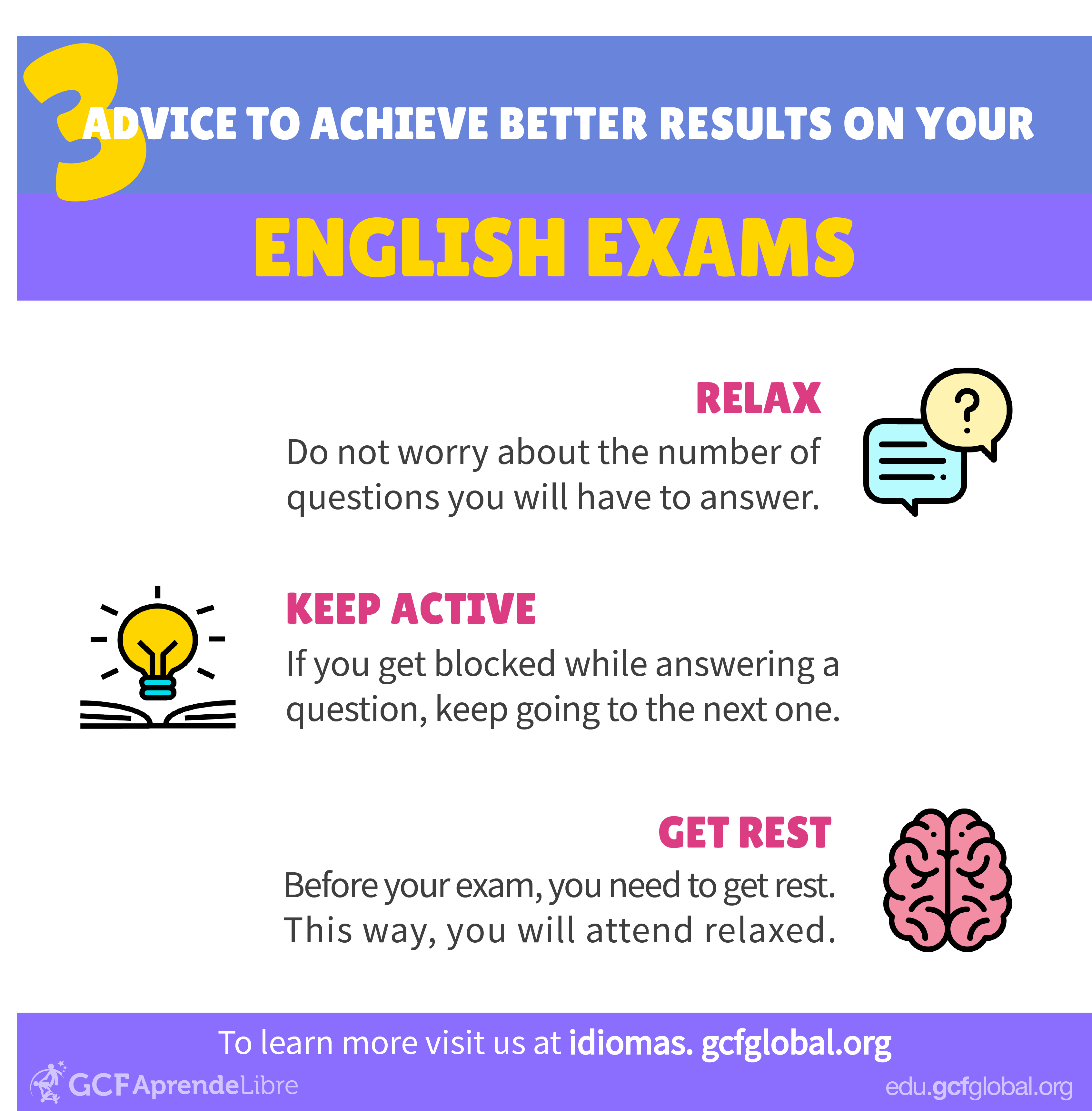 Advice to achieve better results on English exams